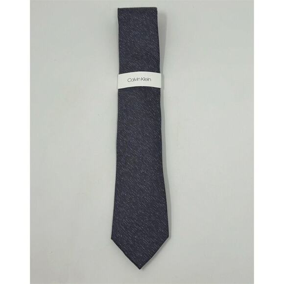 Calvin Klein Men's Wool Blend Textured Tie - Charcoal Gray Classic Width - Picture 1 of 4
